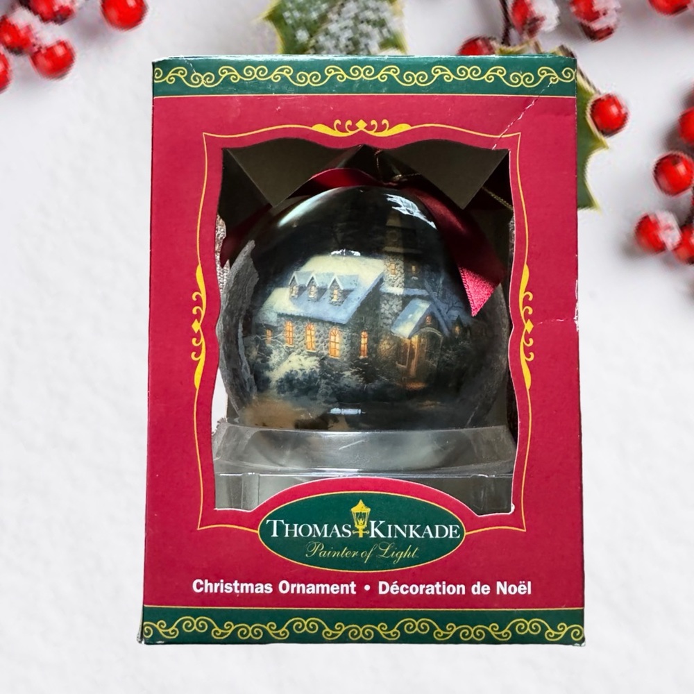 NEW RARE‼️ 2005 Thomas Kinkade Vintage “Christmas Evening” Ornament